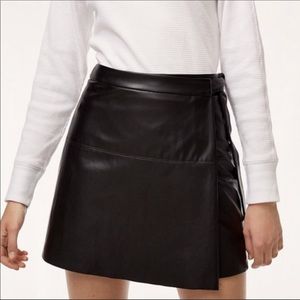 Faix Leather Mini Wrap Skirt